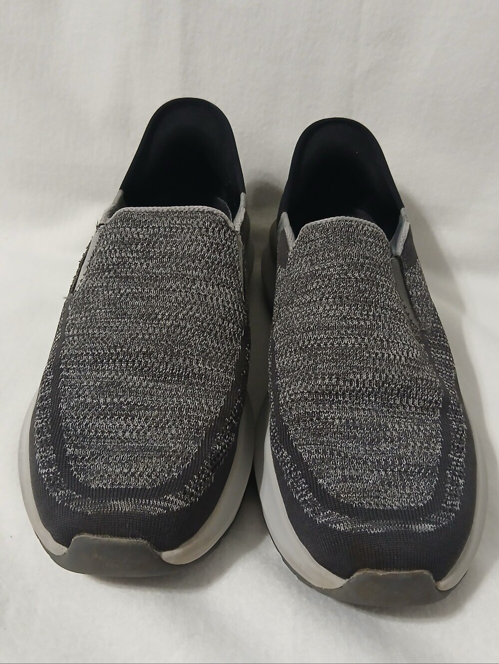 Skechers Men's Slip-On Knit Sneakers - Charcoal & Black